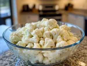 Broccoli Cauliflower Salad Preparation