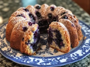 Blueberry Buckle Cake Baking Process